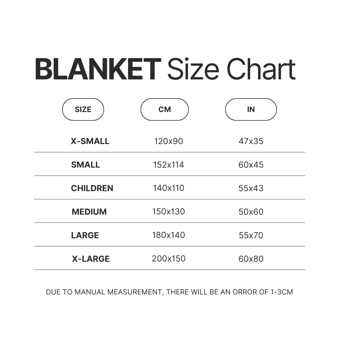 Blanket Size Chart - Junior H Shop