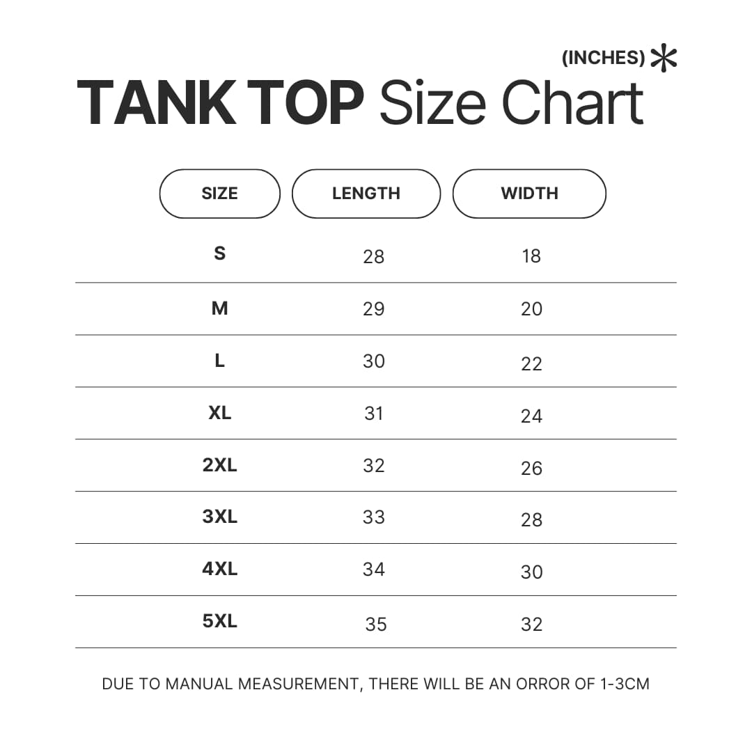 Tank Top Size Chart - Junior H Shop