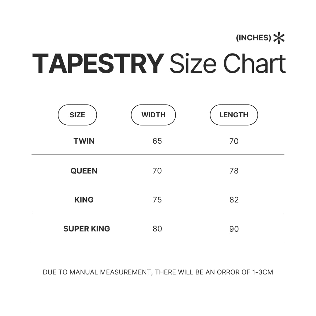 Tapestry Size Chart - Junior H Shop