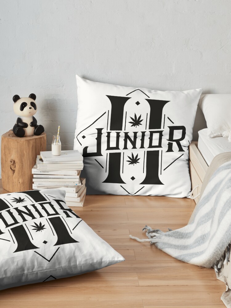 Junior H Mexican Singer Black Version Throw Pillow - Image 2