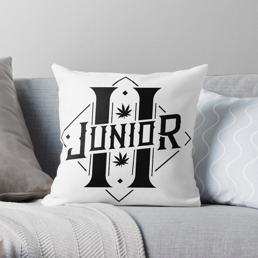 Junior H Mexican Singer Black Version Throw Pillow