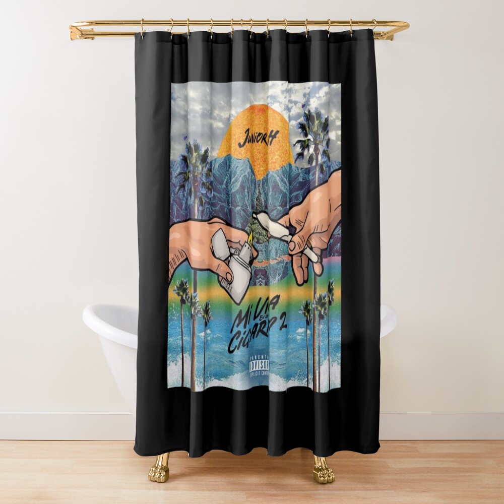Junior H Mi Vida En Un Cigarro 2 Album Shower Curtain